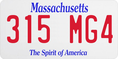 MA license plate 315MG4
