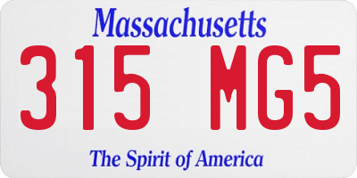 MA license plate 315MG5