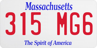 MA license plate 315MG6