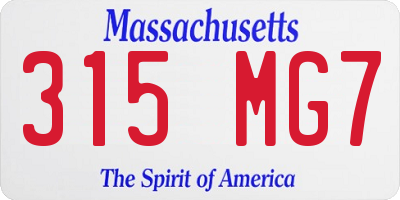 MA license plate 315MG7