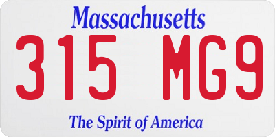 MA license plate 315MG9