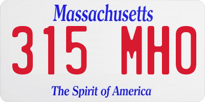 MA license plate 315MH0