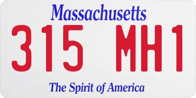 MA license plate 315MH1