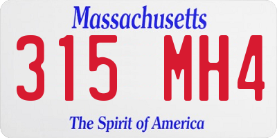 MA license plate 315MH4