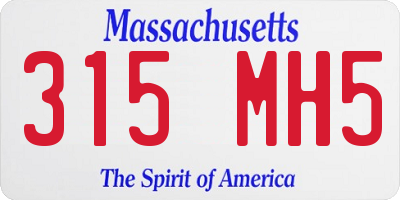 MA license plate 315MH5