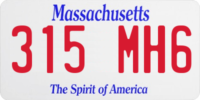 MA license plate 315MH6