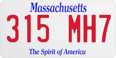 MA license plate 315MH7