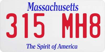 MA license plate 315MH8