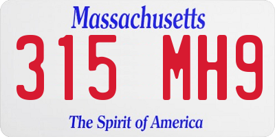 MA license plate 315MH9