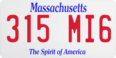 MA license plate 315MI6