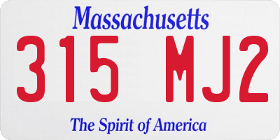 MA license plate 315MJ2