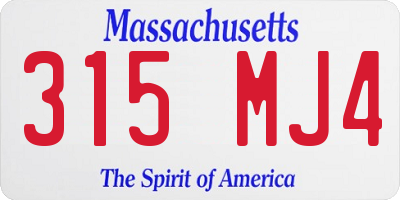 MA license plate 315MJ4