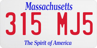 MA license plate 315MJ5