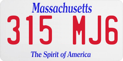 MA license plate 315MJ6