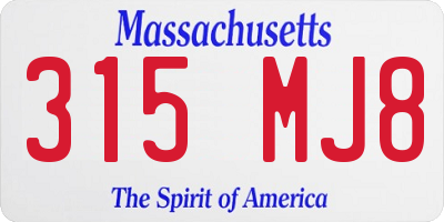 MA license plate 315MJ8