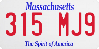 MA license plate 315MJ9