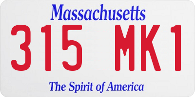 MA license plate 315MK1