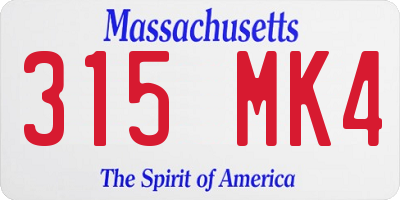 MA license plate 315MK4