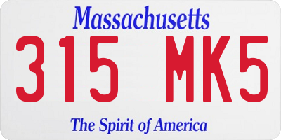 MA license plate 315MK5