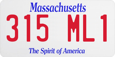 MA license plate 315ML1