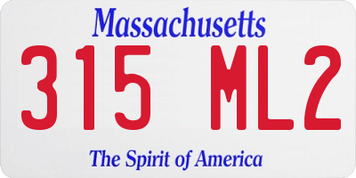 MA license plate 315ML2