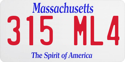 MA license plate 315ML4