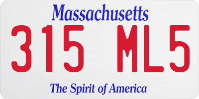 MA license plate 315ML5