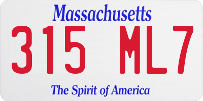 MA license plate 315ML7