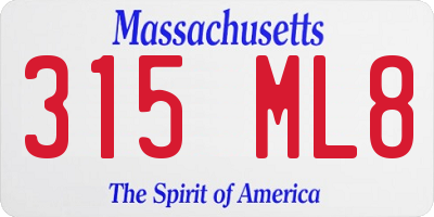 MA license plate 315ML8