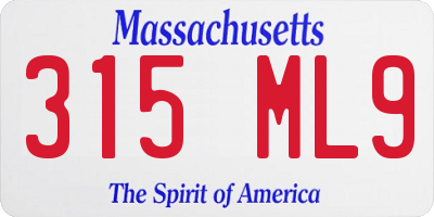 MA license plate 315ML9