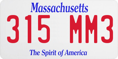 MA license plate 315MM3