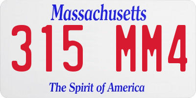 MA license plate 315MM4