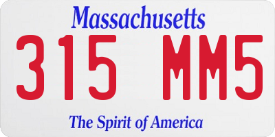 MA license plate 315MM5