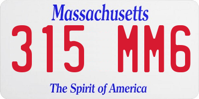 MA license plate 315MM6