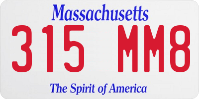 MA license plate 315MM8