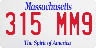 MA license plate 315MM9