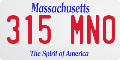 MA license plate 315MN0