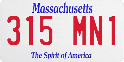 MA license plate 315MN1