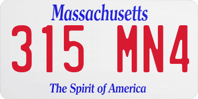 MA license plate 315MN4