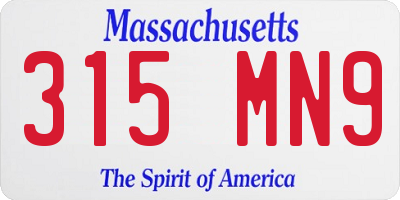MA license plate 315MN9