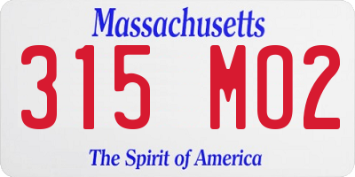 MA license plate 315MO2