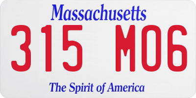 MA license plate 315MO6
