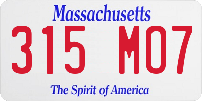 MA license plate 315MO7