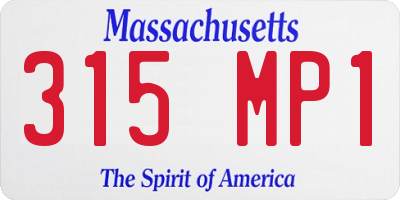 MA license plate 315MP1
