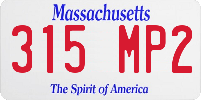 MA license plate 315MP2