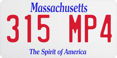 MA license plate 315MP4