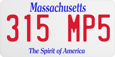 MA license plate 315MP5