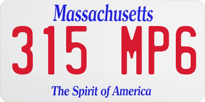 MA license plate 315MP6