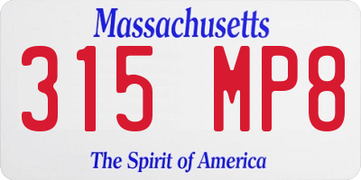 MA license plate 315MP8