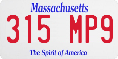 MA license plate 315MP9